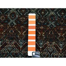 Load image into Gallery viewer, 6&#39;x6&#39; Kobicha Brown, Borderless Hand Knotted Kohinoor Herat, Tone On Tone, 100% Plush Wool, Diamond Shape Small Repetitive Design, Oriental Round Rug FWR477960