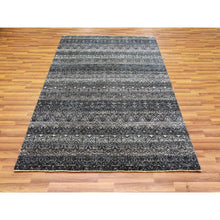 Load image into Gallery viewer, 5&#39;x7&#39;1&quot; Espresso Macchiato Gray, Borderless Hand Knotted, Diamond Shape Repetitive Design, Kohinoor Herat, Soft To The Touch, All Wool, Oriental Rug FWR477984