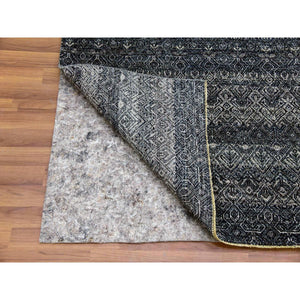 5'x7'1" Espresso Macchiato Gray, Borderless Hand Knotted, Diamond Shape Repetitive Design, Kohinoor Herat, Soft To The Touch, All Wool, Oriental Rug FWR477984