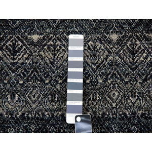 5'x7'1" Espresso Macchiato Gray, Borderless Hand Knotted, Diamond Shape Repetitive Design, Kohinoor Herat, Soft To The Touch, All Wool, Oriental Rug FWR477984