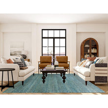 Load image into Gallery viewer, 8&#39;1&quot;x10&#39;1&quot; Hunter Forest Green, Borderless Hand Knotted, Diamond Shape Repetitive Design, Kohinoor Herat, Soft To The Touch, All Wool, Oriental Rug FWR477990