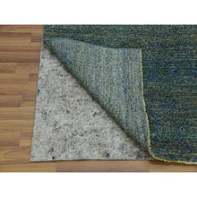 Load image into Gallery viewer, 8&#39;1&quot;x10&#39;1&quot; Moss Forest Green, Diamond Shape Repetitive Design, Borderless Hand Knotted, Kohinoor Herat, 100% Wool, Tone On Tone, Oriental Rug FWR477996