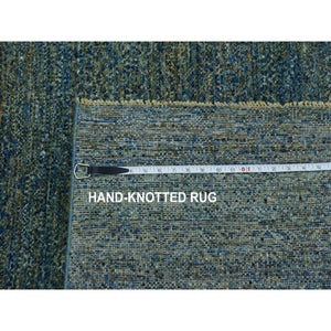 8'1"x10'1" Moss Forest Green, Diamond Shape Repetitive Design, Borderless Hand Knotted, Kohinoor Herat, 100% Wool, Tone On Tone, Oriental Rug FWR477996