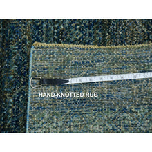 Load image into Gallery viewer, 2&#39;6&quot;x6&#39; Juniper Forest Green, 100% Plush Wool, Tone On Tone, Hand Knotted, Kohinoor Herat Small Geometric Repetitive Design, Runner Oriental Rug FWR478002