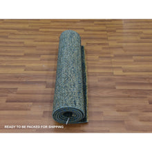 Load image into Gallery viewer, 2&#39;6&quot;x8&#39; Retro Cyan Forest Green, Diamond Shape Repetitive Design, Borderless Hand Knotted, Kohinoor Herat, 100% Wool, Tone On Tone, Runner Oriental Rug FWR478020