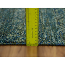 Load image into Gallery viewer, 2&#39;6&quot;x8&#39; Retro Cyan Forest Green, Diamond Shape Repetitive Design, Borderless Hand Knotted, Kohinoor Herat, 100% Wool, Tone On Tone, Runner Oriental Rug FWR478020