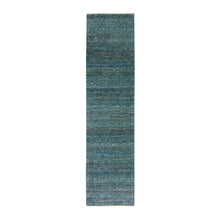 Load image into Gallery viewer, 2&#39;6&quot;x10&#39;1&quot; Avocado Green, Diamond Shape Repetitive Design, Kohinoor Herat, Soft To The Touch All Wool, Hand Knotted, Runner Oriental Rug FWR478032