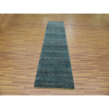 Load image into Gallery viewer, 2&#39;6&quot;x10&#39;1&quot; Avocado Green, Diamond Shape Repetitive Design, Kohinoor Herat, Soft To The Touch All Wool, Hand Knotted, Runner Oriental Rug FWR478032