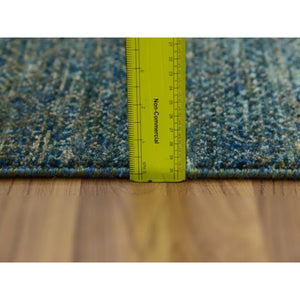 2'6"x10'1" Avocado Green, Diamond Shape Repetitive Design, Kohinoor Herat, Soft To The Touch All Wool, Hand Knotted, Runner Oriental Rug FWR478032