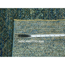 Load image into Gallery viewer, 2&#39;6&quot;x10&#39;1&quot; Avocado Green, Diamond Shape Repetitive Design, Kohinoor Herat, Soft To The Touch All Wool, Hand Knotted, Runner Oriental Rug FWR478032