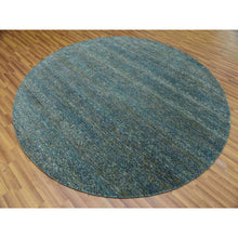 Load image into Gallery viewer, 8&#39;x8&#39; Sacramento Green, Kohinoor Herat, 100% Wool, Diamond Shape Repetitive Design, Borderless Hand Knotted, Tone On Tone, Round Oriental Rug FWR478044