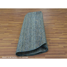 Load image into Gallery viewer, 8&#39;x8&#39; Sacramento Green, Kohinoor Herat, 100% Wool, Diamond Shape Repetitive Design, Borderless Hand Knotted, Tone On Tone, Round Oriental Rug FWR478044