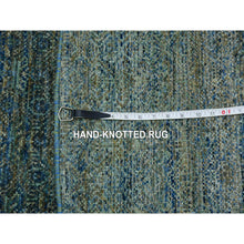 Load image into Gallery viewer, 8&#39;x8&#39; Sacramento Green, Kohinoor Herat, 100% Wool, Diamond Shape Repetitive Design, Borderless Hand Knotted, Tone On Tone, Round Oriental Rug FWR478044