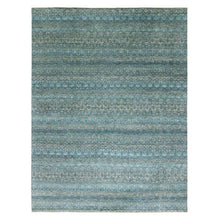 Load image into Gallery viewer, 9&#39;1&quot;x12&#39; Georgian Blue, Kohinoor Herat Design With Small Geometric Repetitive, Tone on Tone, Soft To The Touch All Wool, Hand Knotted, Oriental Rug FWR478068