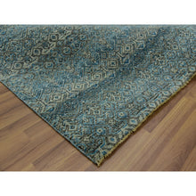Load image into Gallery viewer, 9&#39;1&quot;x12&#39; Georgian Blue, Kohinoor Herat Design With Small Geometric Repetitive, Tone on Tone, Soft To The Touch All Wool, Hand Knotted, Oriental Rug FWR478068