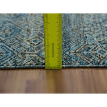 Load image into Gallery viewer, 9&#39;1&quot;x12&#39; Georgian Blue, Kohinoor Herat Design With Small Geometric Repetitive, Tone on Tone, Soft To The Touch All Wool, Hand Knotted, Oriental Rug FWR478068