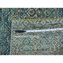 Load image into Gallery viewer, 9&#39;1&quot;x12&#39; Georgian Blue, Kohinoor Herat Design With Small Geometric Repetitive, Tone on Tone, Soft To The Touch All Wool, Hand Knotted, Oriental Rug FWR478068