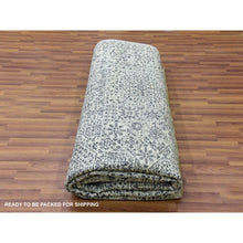 Load image into Gallery viewer, 9&#39;1&quot;x12&#39; Egg Shell White, Mamluk Dynasty, Tone on Tone Design, Undyed Shiny Wool, Hand Knotted, Oriental Rug FWR478074