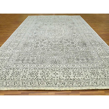 Load image into Gallery viewer, 12&#39;1&quot;x18&#39; Chiffon White, Mamluk Dynasty, Tone On Tone Design, Undyed Pure Wool, Hand Knotted, Oversized Oriental Rug FWR478080