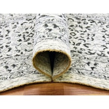 Load image into Gallery viewer, 12&#39;1&quot;x18&#39; Chiffon White, Mamluk Dynasty, Tone On Tone Design, Undyed Pure Wool, Hand Knotted, Oversized Oriental Rug FWR478080