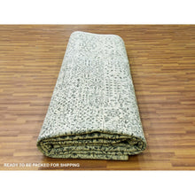 Load image into Gallery viewer, 12&#39;1&quot;x18&#39; Chiffon White, Mamluk Dynasty, Tone On Tone Design, Undyed Pure Wool, Hand Knotted, Oversized Oriental Rug FWR478080