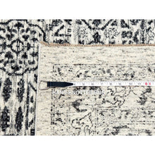 Load image into Gallery viewer, 2&#39;8&quot;x10&#39; Parchment White, Mamluk Dynasty, Tone on Tone Design, Undyed Shiny Wool, Hand Knotted, Runner Oriental Rug FWR478086