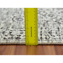Load image into Gallery viewer, 2&#39;8&quot;x10&#39; Peppermint White, Mamluk Dynasty, Tone on Tone Design, Undyed 100% Wool, Hand Knotted, Runner Oriental Rug FWR478104