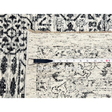 Load image into Gallery viewer, 2&#39;8&quot;x10&#39; Peppermint White, Mamluk Dynasty, Tone On Tone Design, Undyed 100% Wool, Hand Knotted, Runner Oriental Rug FWR478104