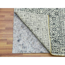Load image into Gallery viewer, 2&#39;8&quot;x10&#39; Harp White, Hand Knotted, Mamluk Dynasty, Tone on Tone Design, Undyed Luxurious Wool, Runner Oriental Rug FWR478110