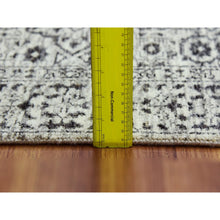 Load image into Gallery viewer, 2&#39;8&quot;x10&#39; Harp White, Hand Knotted, Mamluk Dynasty, Tone on Tone Design, Undyed Luxurious Wool, Runner Oriental Rug FWR478110