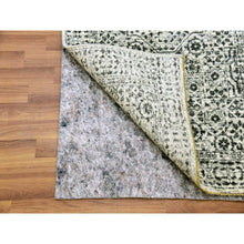 Load image into Gallery viewer, 2&#39;9&quot;x10&#39; Paris White, Mamluk Dynasty, Tone On Tone Design, Undyed 100% Wool, Hand Knotted, Runner Oriental Rug FWR478116