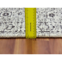 Load image into Gallery viewer, 2&#39;7&quot;x12&#39; Honeydew White, Luxurious Wool, Hand Knotted, Mamluk Dynasty, Tone On Tone Design, Undyed, Runner Oriental Rug FWR478122