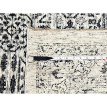 Load image into Gallery viewer, 2&#39;7&quot;x12&#39; Honeydew White, Luxurious Wool, Hand Knotted, Mamluk Dynasty, Tone On Tone Design, Undyed, Runner Oriental Rug FWR478122