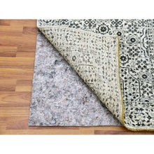Load image into Gallery viewer, 2&#39;10&quot;x18&#39; Pomelo White, Mamluk Dynasty, Tone On Tone, Undyed Natural Wool, Hand Knotted, Runner Oriental Rug FWR478134