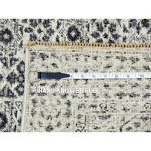 Load image into Gallery viewer, 2&#39;10&quot;x18&#39; Pomelo White, Mamluk Dynasty, Tone On Tone, Undyed Natural Wool, Hand Knotted, Runner Oriental Rug FWR478134