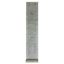Load image into Gallery viewer, 2&#39;10&quot;x21&#39;10&quot; Shadow White, Hand Knotted, Tone on Tone Mamluk Dynasty Design, Undyed 100% Wool, Runner Oriental Rug FWR478140