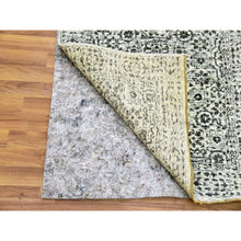 Load image into Gallery viewer, 2&#39;10&quot;x21&#39;10&quot; Shadow White, Hand Knotted, Tone on Tone Mamluk Dynasty Design, Undyed 100% Wool, Runner Oriental Rug FWR478140