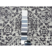 Load image into Gallery viewer, 2&#39;10&quot;x21&#39;10&quot; Shadow White, Hand Knotted, Tone on Tone Mamluk Dynasty Design, Undyed 100% Wool, Runner Oriental Rug FWR478140