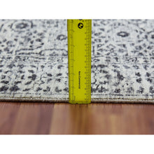 Load image into Gallery viewer, 2&#39;10&quot;x21&#39;10&quot; Shadow White, Hand Knotted, Tone On Tone Mamluk Dynasty Design, Undyed 100% Wool, Runner Oriental Rug FWR478140