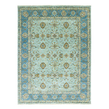 Load image into Gallery viewer, 9&#39;1&quot;x12&#39;3&quot; Aspiring Blue, Vegetable Dyes, Denser Weave, Hand Knotted Agra with Shah Abbas Flower Design, High Quality Wool, Oriental Rug FWR478146