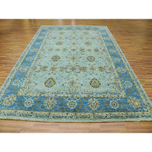 Load image into Gallery viewer, 9&#39;1&quot;x12&#39;3&quot; Aspiring Blue, Vegetable Dyes, Denser Weave, Hand Knotted Agra with Shah Abbas Flower Design, High Quality Wool, Oriental Rug FWR478146