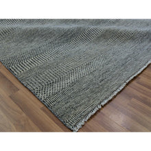 Load image into Gallery viewer, 14&#39;x18&#39;1&quot; Cloud Gray, Modern Grass Design, Pure Undyed Wool, Tone On Tone, Hand Knotted, Oversized Oriental Rug FWR478152