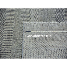 Load image into Gallery viewer, 14&#39;x18&#39;1&quot; Cloud Gray, Modern Grass Design, Pure Undyed Wool, Tone On Tone, Hand Knotted, Oversized Oriental Rug FWR478152