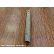 Load image into Gallery viewer, 6&#39;x6&#39; Goose Gray, Modern Grass Design, Tone On Tone Natural Hand Knotted Undyed Wool, Oriental Round Rug FWR478170