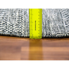 Load image into Gallery viewer, 6&#39;x6&#39; Goose Gray, Modern Grass Design, Tone On Tone Natural Hand Knotted Undyed Wool, Oriental Round Rug FWR478170