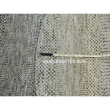 Load image into Gallery viewer, 6&#39;x6&#39; Goose Gray, Modern Grass Design, Tone On Tone Natural Hand Knotted Undyed Wool, Oriental Round Rug FWR478170