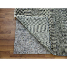 Load image into Gallery viewer, 2&#39;7&quot;x26&#39;3&quot; Goose Gray, Tone on Tone, Undyed 100% Wool, Hand Knotted Modern Grass Design, XL Runner Oriental Rug FWR478206