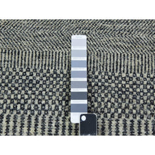 Load image into Gallery viewer, 2&#39;7&quot;x26&#39;3&quot; Goose Gray, Tone on Tone, Undyed 100% Wool, Hand Knotted Modern Grass Design, XL Runner Oriental Rug FWR478206