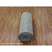 Load image into Gallery viewer, 2&#39;7&quot;x22&#39;1&quot; Stone Eagle Gray, Modern Tone On Tone Grass Organic Undyed Wool Design, Hand Knotted, Xl Runner Oriental Rug FWR478212