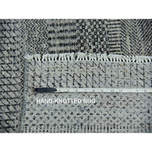 Load image into Gallery viewer, 2&#39;7&quot;x22&#39;1&quot; Stone Eagle Gray, Modern Tone On Tone Grass Organic Undyed Wool Design, Hand Knotted, Xl Runner Oriental Rug FWR478212